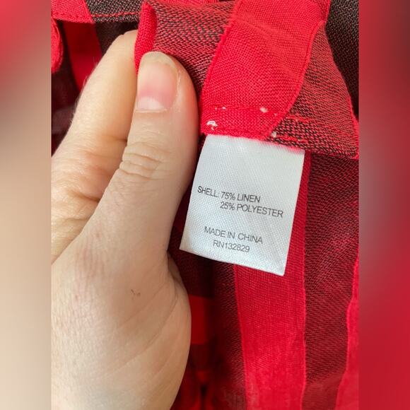 L’ACADEMIE NWT The Laramie Mini Dress Linen Red & Black Striped Size XXS Revolve - Picture 12 of 13